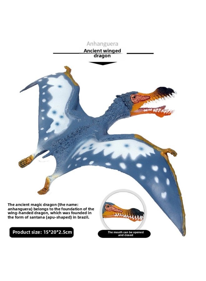 Simulation Pterosaur Model Dinosaur Animal Toy Fengshen Pterosaur Ancient Magic Pterosaur Toothless Pterosaur Children Boy Ornaments-Color:M5036 Blue Ancient Magic Pterosaur (mouth Movable) - Image 2